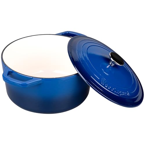 VORRINGARD Enameled Cast Iron Dutch Oven Pot with Lid, for Bread Baking, Round Bread Oven- include Sourdough Bread Baking Supplies Set, 4.5QT, Blue by VORRINGARD - Used condition - Image 7