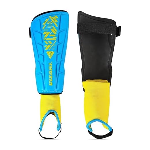 Vizari Malaga Shin Guard, Sky/Yellow, Small
