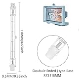 AHEVO 500W Equivalent R7s Linear Halogen Floodlight 7750lm 2700K 230V J118 500W Double Ended Security Light Bulb 118mm Length, Dimmable, Warm White, Pack of 5 - Image 2