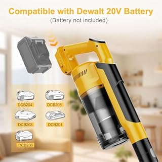 60KPa/700W/70Min Aspirapolvere Senza Fili compatibile per Batteria Dewalt 20V(batterie non incluse) Scopa Elettrica Senza Fili Verticale Antigroviglio con LED, per Pavimenti/Tappeti/Peli Animali