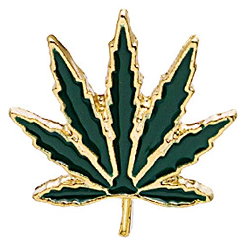 Flairs New York - Broche de solapa esmaltado, hecho a mano (hoja de marihuana, 1 pin)