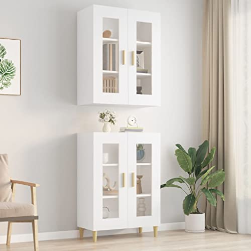 Miniatura 2 de Vidaxl Armario De Pared Colgante Aparador Mueble Estantería Almacenamiento Sala Estar Salón Adorno Decoración Habitación Hogar Blanco