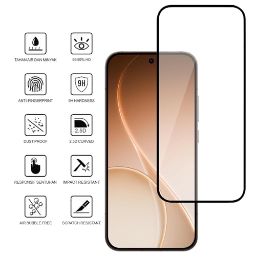 Image of Tempered Glass Screen Protector Compatible for Oppo Reno 15 Pro / Reno15 Pro 5G with Edge to Edge Coverage - Case Friendly, Anti-scratch [Pack of 1]