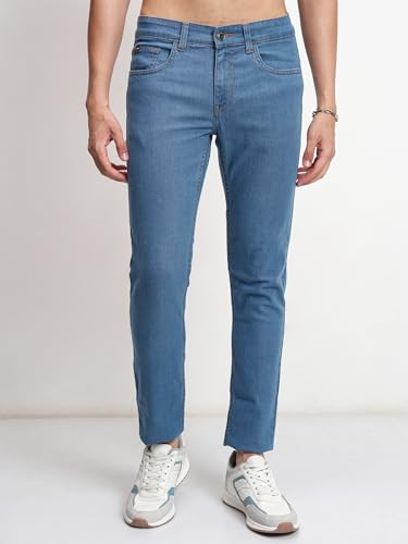Image of Highlander Men's Tapered Fit Jeans | Regular Length | Mid Rise | Stretchable Fabric for Comfort fit | Jeans for Man