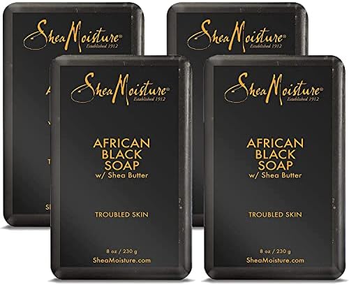 SheaMoisture African Black Soap, 8 Ounces, Pack of 4