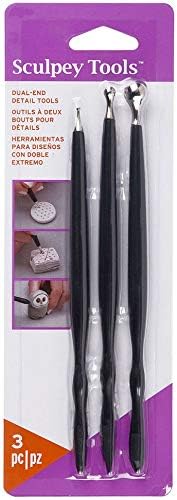 SculpeyStyle and Detail Tool Set of 3 by Polyform for Clay - ASSD01