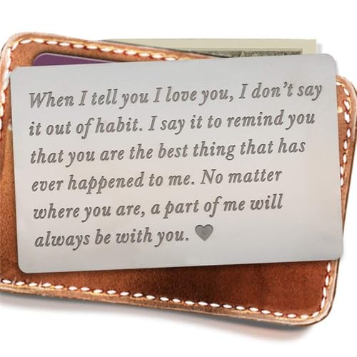 Stainless Steel Engraved Wallet Insert Personalized Love Note Keepsake For Men Boyfriend Husband Gifts2