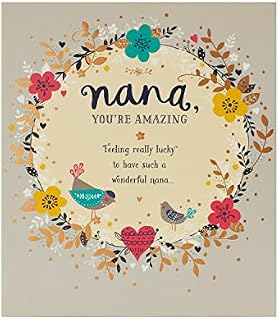 UK Greetings Nana Birthday Card,yellow|black|oak|green