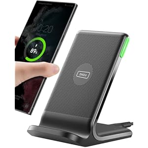 INIU Wireless Charger, 15W Fast Wireless Charging Stand Qi Certified Sleep-friendly Adaptive Light & Dual Charging Modes for iPhone 15 14 13 12 11 Pro Max XR Plus Samsung S23 S22 Google Pixel LG etc