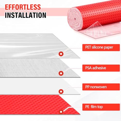 Membrana de desacoplamiento autoadhesiva impermeable para suelos antifractura de 3,3 mm 5