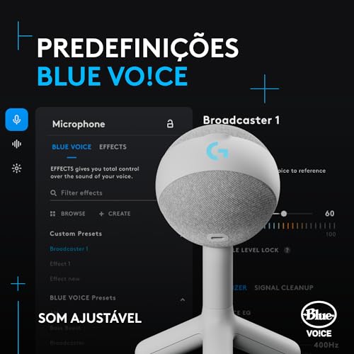 Microfone Condensador Gamer Logitech G Yeti Orb com RGB LIGHTSYNC, Captação Cardioide, Conexão USB P