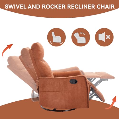 Sillón Manual Reclinable Terciopelo Naranja miniatura 6