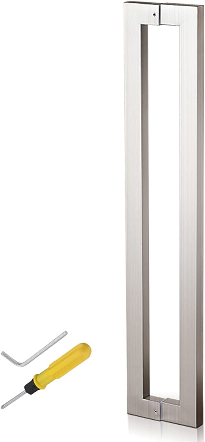 MXXQRHF Stainless Steel Barn Door Handle - Heavy Duty Sliding Door Pull, 24in to 59in, Ideal for Bathroom & Shower, Double-Sided Glass T Handle for Easy Grip