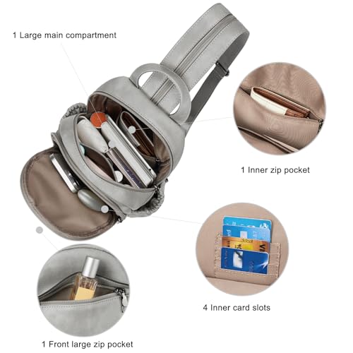 Image of CLUCI Sling Bag for Women Leather Women's Backpack Small Convertible Backpack Purse Crossbody Bag for Travel