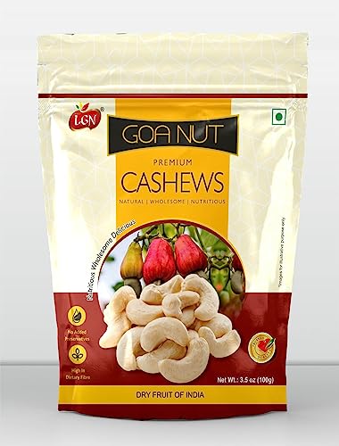 Image of Saanvi LGN 100% Natural & Crunchy Premium Whole Cashews, Nutritious & Delicious Nuts, High Fiber, Rich In Protein 250gmx4=1kg Pouch.Pack of- (4)