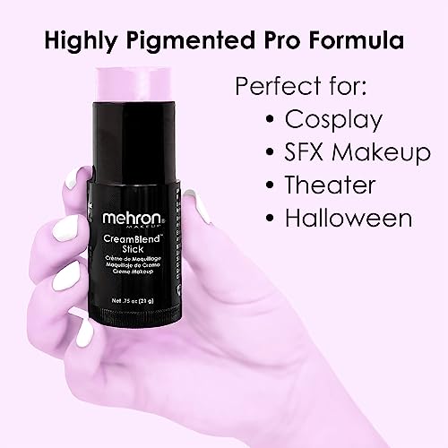 Image of Mehron Makeup CreamBlend Stick | Face Paint, Body Paint, & Foundation Cream Makeup | Perfect for Halloween .75 oz (21 g) (Pastel Purple) | Made in the USA