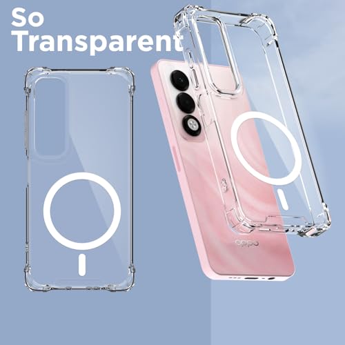 Image of Amazon Basics Back Cover for Oppo K13x 5G / Realme C71 / C75 5G / P3x 5G Mag-Safe Shockproof PC + TPU Protective Case Magnetic Support Bumper Case (Transparent Mag-Safe)