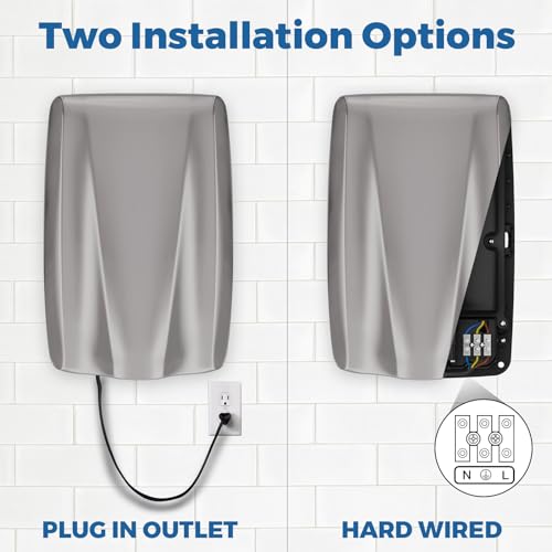 stardrix UL Approved Stainless Steel Bathroom Hand Dryer with HEPA Filter, Heavy Duty Automatic Electric High Speed Hand Dryer for Commercial Restroom, Brushed - Thumbnail 3