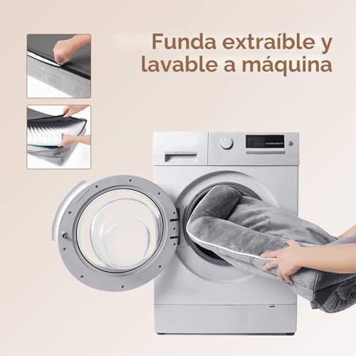 Miniatura 6 de Eheyciga Cama Perro Grande 104x68x16cm, Colchon Perro Grandes Impermeable Lavable Con Espuma Viscoelástica, Sofá Perro Desmontable, Gris