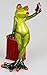 Produktbild Formano Frosch Frau hellgrün mit Koffer ca.16cm aus Kunststein, handbemalt
