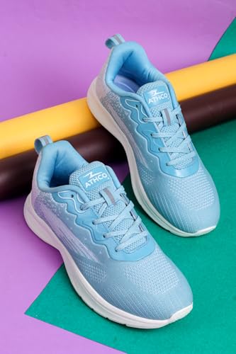 Image of ATHCO Womens Nyla Running Shoes for Woman with Soft Flexible Memory Foam Women's Shoes for Walking Gym Training,Casual, Sports, Lightweight Lace up Athletics Slipon Running Shoes for Ladies & Girls