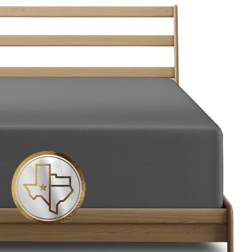 TEXAS LINEN CO. 100% Egyptian Cotton King Size Fitted Sheets Only - Luxury 1000 Series High Thread Count King Fitted Sheet (1 PC, Dark Grey), 22" Deep Pocket Elasticized - Lonestar Lovin' Collection by TEXAS LINEN CO. - Used condition - US$34.18