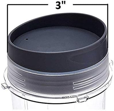 Blendin Replacement 16oz Single Serve Cup with To Go Lid, Compatible with Ninja Blenders with 4 Tabs and 3" Diameter (2 Pack)
