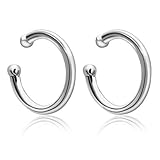 OwMell Minimalist 925 Sterling Silver Non Pierced Ear Cuffs Wrap Clip on Earrings No Piercing Cartilage Earrings for Men & Women