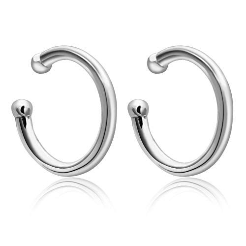 OwMell Minimalist 925 Sterling Silver Non Pierced Ear Cuffs Wrap Clip on Earrings No Piercing Cartilage Earrings for Men & Women