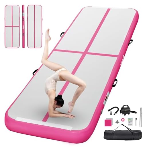 FBSPORT Airtrack Matte, 20cm Hoch Verdicken 3M Tumbling Matte,Gymnastikmatte mit Luftpumpe,Trainingsmatte mit Tragetasche,Turnmatte für Zuhause, Outdoor,Yoga