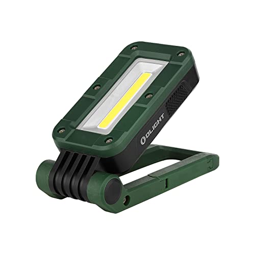 OLIGHT Swivel 400 Lumens LED Compact Rechargeable Magnetic COB Work Light, Adjustable Stand with Magnetic Base and Hanging Hook, 90 Hours Lasting Power, Job Site Lighting for Camping (Black)