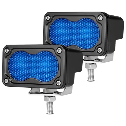 Image of 3 Inch LED Pod Lights Blue Hunting Fishing Rear LED Lights | 2PCS Off Road Auxiliary Backup Fog Light Bar Waterproof Blue Emergency Signal Cube Work Lights for Truck RV UTV Pickup Boat