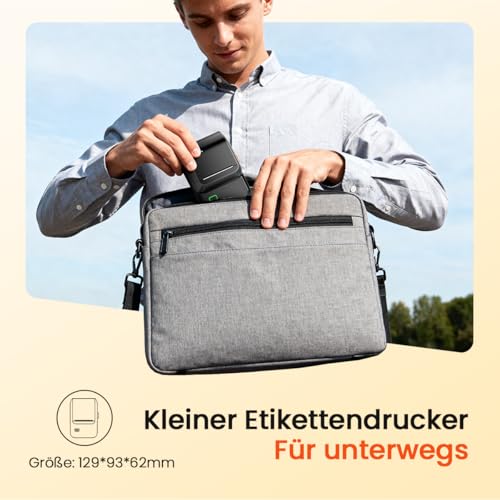 Memoking Etikettendrucker Selbstklebend, Beschriftungsgerät Bluetooth Label Printer Aufkleber drucker mit 2000 Symbolen und 300 Vorlagen, Label Maker für Einzelhandel, kleine Unternehmen, Schule, Heim