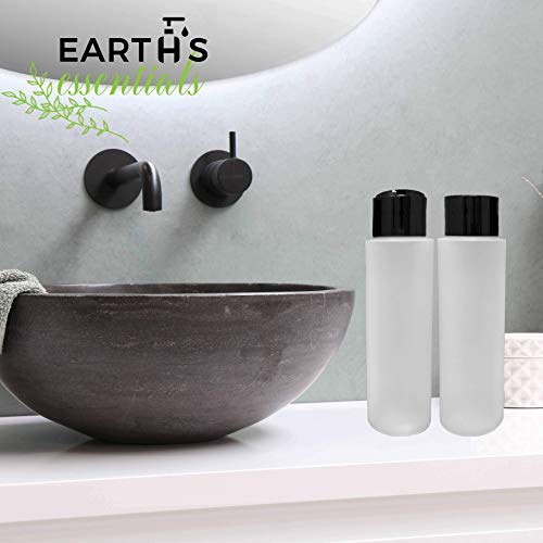 Earth's Essentials 2 Pack Refillable 16 Ounce Hdpe Squeeze Bottles With Stand On The Cap Dispenser Tops-Great For Lotions, Shampoos, Conditioners And Massage Oils From (Black Cap) #TOP6