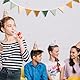 Wimpelkette Kinderzimmer aus Musselin Stoff - Girlande Kinderzimmer für Mädchen & Jungen - Kinderzimmer Deko - Hausbett Deko - Hausbett & Wanddeko - Babyzimmer Dekoration - 1PCS Morandi Grün