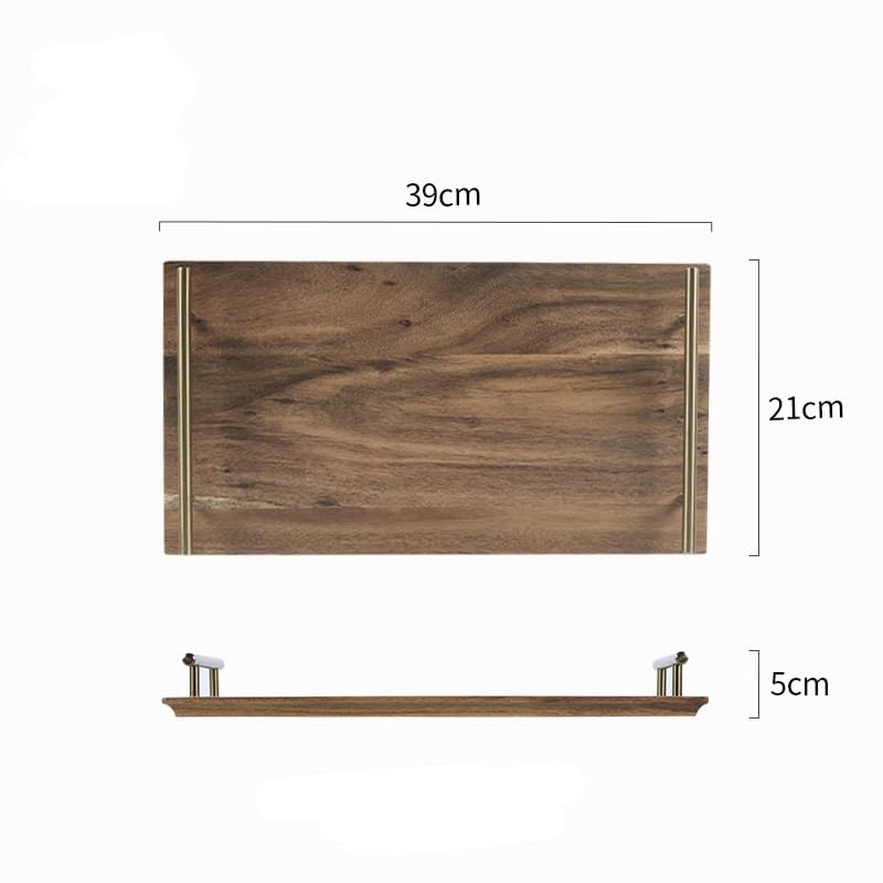Tablett für Couchtisch, Wohnzimmer, Couchtisch, rechteckig, Haushalt, japanisches Massivholz, Sushi-Tablett, Desserttablett, Brottablett, Holztablett, Charcuteriebretter (L)