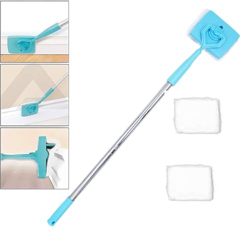Limpiador de zócalos, escoba telescópica extensible de microfibra plegable