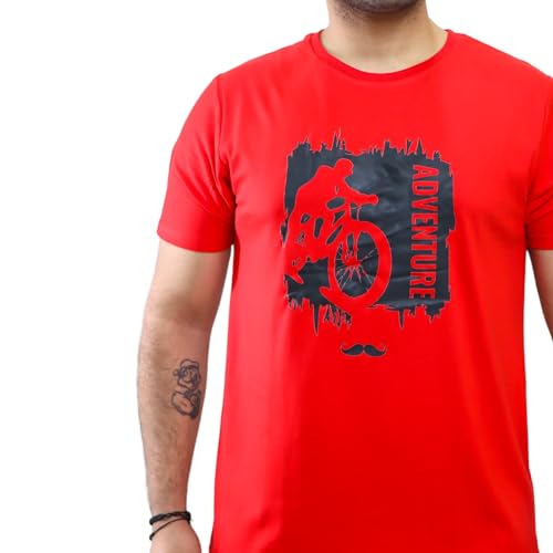 Image of Adventure Printed Round Neck Cotton Men T-Shirt