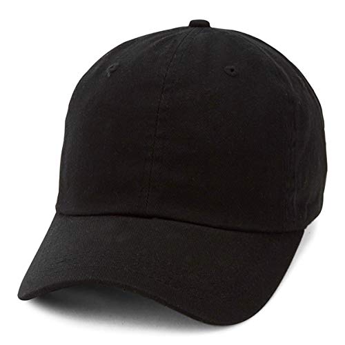 Paramount Apparel Baseball Cap Men Women Plain Blank Solid Adjustable Ball Cap Hat (Black)