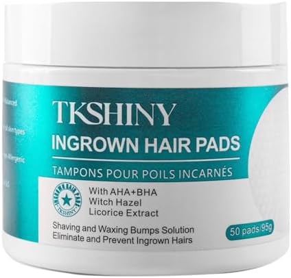 Discos Para Tratamento De Pelos Encravados, Com Aha+Bha, Para Áreas Como Virilha, Pelos Encravados, Axilas, Esfoliação Da Pele E Sérum Facial Para Pelos Encravados (50 Unidades, Verde).