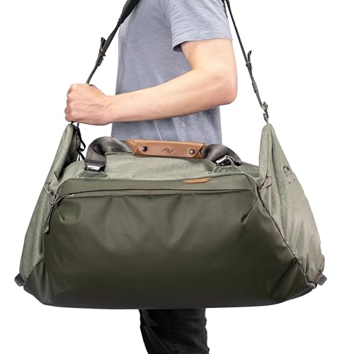 Image of Peak Design Travel Duffel 65L, Sage, Extra-Wide Single Zip Access, Weatherproof Shell, 4 External Pockets, Fits Packing Cubes & Camera Cubes, Ideal for Longer Trips, Versatile Duffel Bag for Travel