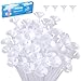 Pllieay 100 Pieces White Balloon Sticks Holders with Cups for Wedding, Party and Decor