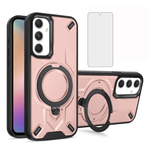 Coque Galaxy A54 5G antichoc avec protège-écran en verre et support anneau magnétique Asuwish