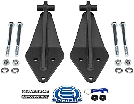 Supreme Suspensions - Front Dual Shock Mount Kit for 1999-2004 Ford F250 / F350 Super Duty 4WD High-Strength Steel Dual Twin Shock Mount Conversion Brackets - Can Cooler Included with Purchase