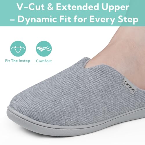Garonne Women's V-neck Slippers with Memory Foam, Ladies' Slip-on House Shoes for Bedroom Indoor/Outdoor3