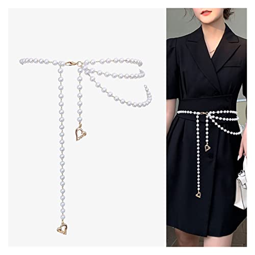 Fashion Pearl Belt Female Waist Gold Chain Belts For Women Quality Dress Waistband Belt2
