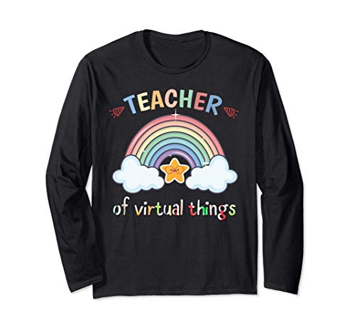 Teacher of Virtual Things Home School Online learning Maglia a Manica