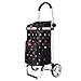 LDBDASA 40 l torba izolacyjna o dużej pojemności na zakupy popychany samochód, lekki składany chowany wózek przyczepa samochodowa z 2 kółkami / czarne kropki