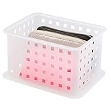 InterDesign Closet Storage Organizer Basket for Scarves, Socks, Belts, Clutch Purses - Frost