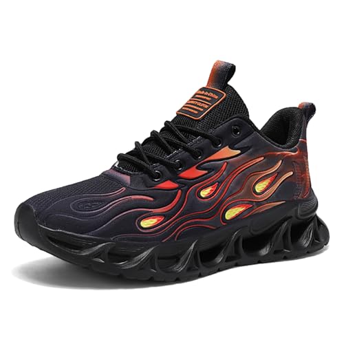 Image of Men's Chunky Mesh Sneakers Retro Cushioned Breathable Round Toe Running Shoes Black